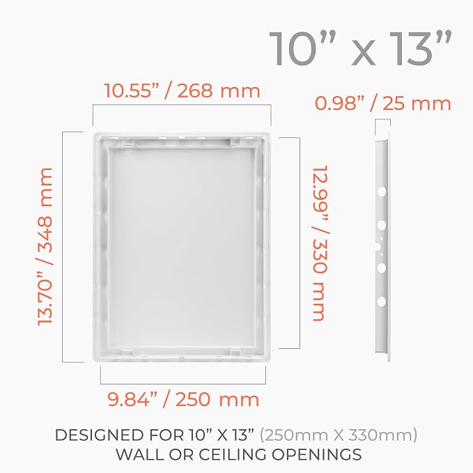 10x13 Inch White Access Panel for Drywall – ABS Plastic Square Wall, Ceiling - Image 2