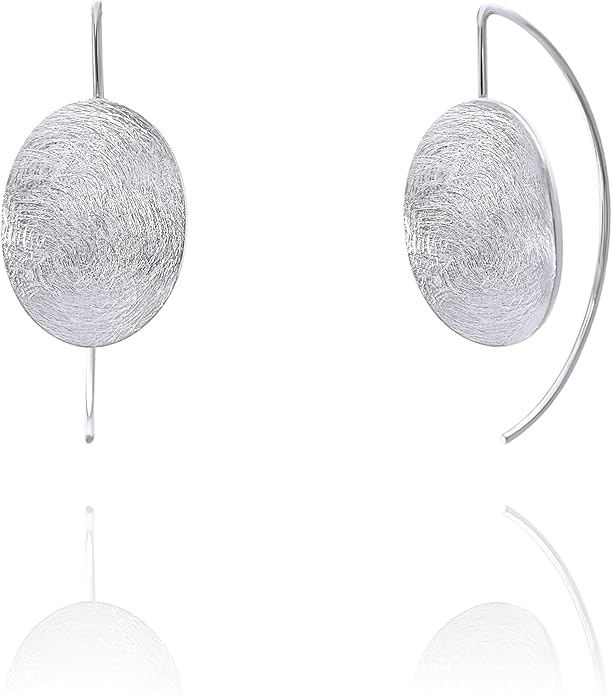 OZEL Gold Dangle Earrings for Women Brushed Finish, Matte Gold Statement Jewelry, 14k Gold Plated