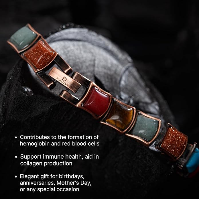 Copper Bracelets for Women - 6200 Gauss Power | 3X Strength Copper Bracelet | Magnetic Bracelets for Women - Adjustable Fit | 99.99% Pure Copper Bracelet for Women | Stylish Copper Jewelry