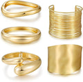 Chunky Gold Bangle Bracelets for Women, Premium Zamak 3 Alloy with 14K PVD Vacuum-Ion Plating & Electrophoretic Finish, Ideal for Parties, Weddings, Christmas & Valentine’s Day Gifts