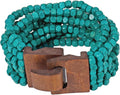 Coiris Boho Bangle Bracelets for Women Wooden Beaded Bracelets Chunky Bohemian Beach Bracelets Jewelry for Women