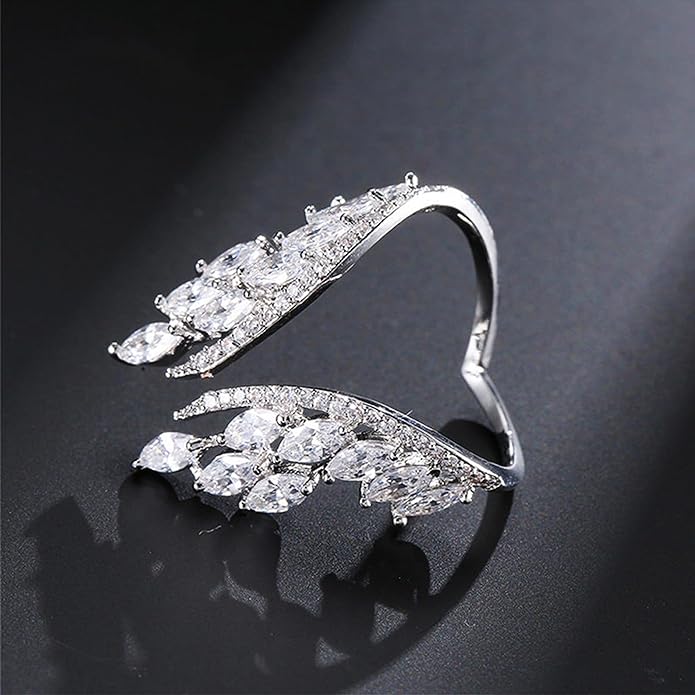 18K Gold Plated Rings for Women and Teen Girls Non Tarnish Cubic Zirconia Fidget Ring Butterfly/Snake/Mesh/Cross/Crown Knuckle Ring Open Adjustable Statement Stacking Chunky Rings