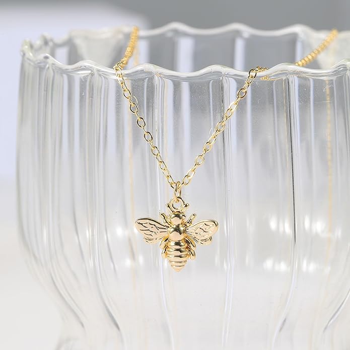 14K Gold Plated Dainty Pendant Butterfly Bead Boot Bee Baseball Flower Compass Airplane Heart Hummingbird Tree Necklace Simple Jewelry Gift for Women