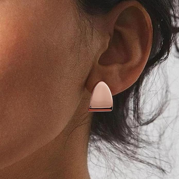Gacimy Chunky Earrings for Women, Teardrop Earrings with 925 Sterling Silver Post, 14K Gold Plated Statement Drop for Women