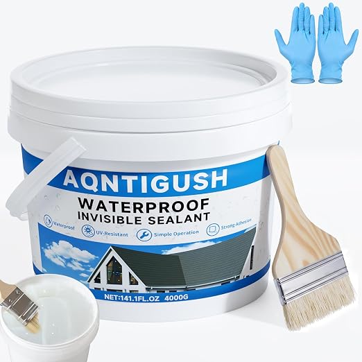 Transparent Waterproof Sealant 1Gallon, Bonds to roofs, concrete & wood by Unknown