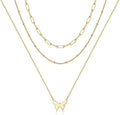 Turandoss Dainty Layered Choker Necklace, Handmade Y Pendant Necklace Multilayer Bar Disc Necklace Adjustable Layering Choker Necklaces for Women