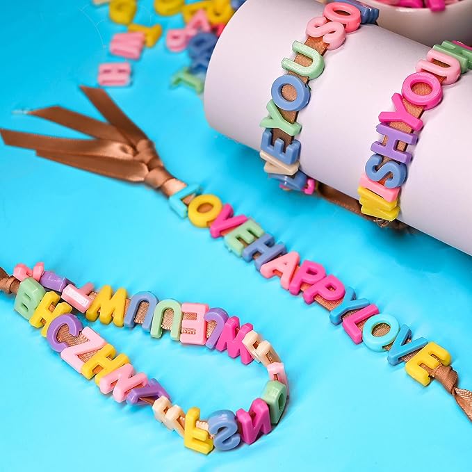 700+ Pieces 9x12mm Big Large Alphabet Letter Beads A-Z Mixed Plastic Shape Loose Beads for Jewelry Making Bracelets Necklaces Key Chains (Macaroon Candy Colors)