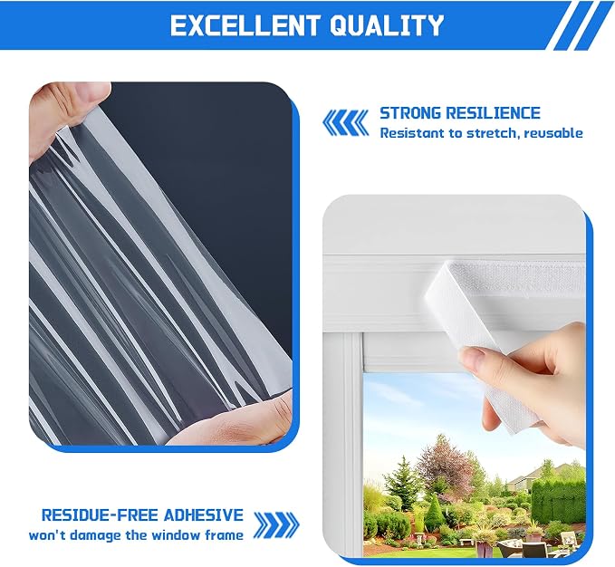 Window Insulation Kit, 47 in x10 ft Cuttable Plastic Film - Image 5