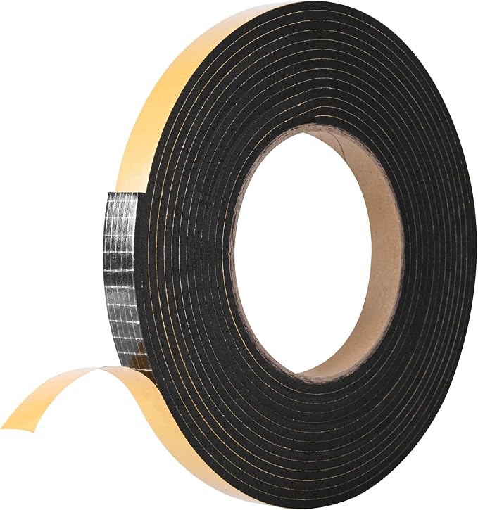 Kikerike Self Adhesive Foam Tape Weatherstrip 1/2In x 1/8In x 13Ft High Density by Kikerike