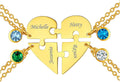 FindChic Personalized Matching BFF Necklace for 2/3/4/5/6 Puzzle Name Heart Pendant Stainless Steel Couple Necklace Set Customized Necklaces for Teen Girls