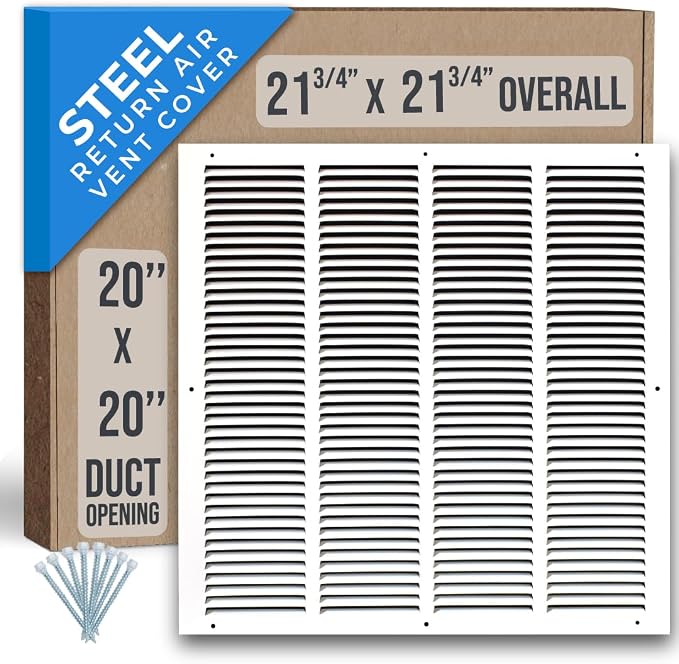 Fits 20x20 Duct Opening | Steel Return Air Grille by Handua | Vent Cover Grill by Handua