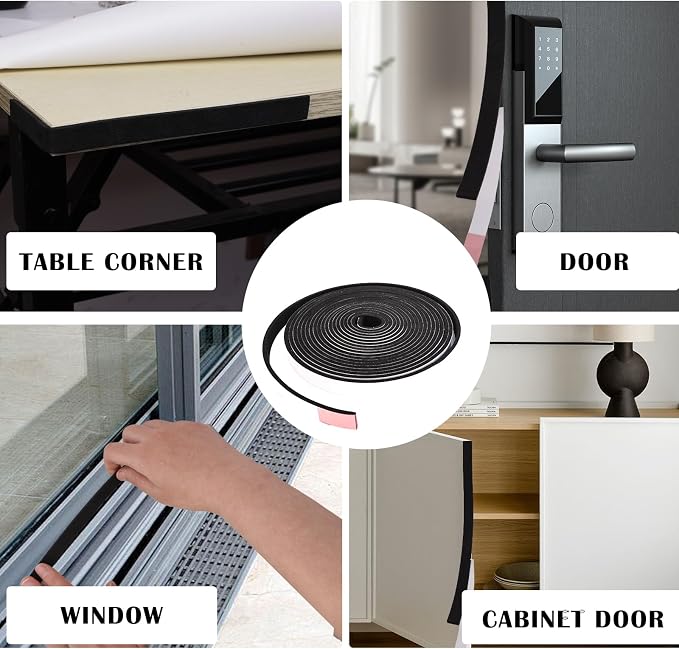 1/2 Inch Wide x 1/8 Inch Thick Single Sided Foam Tape, High Density Window Seal - Image 7