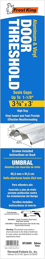 Frost King DT36HRHA Aluminum Door Threshold, Low Profile, 3-3/4" x 36" - Image 2