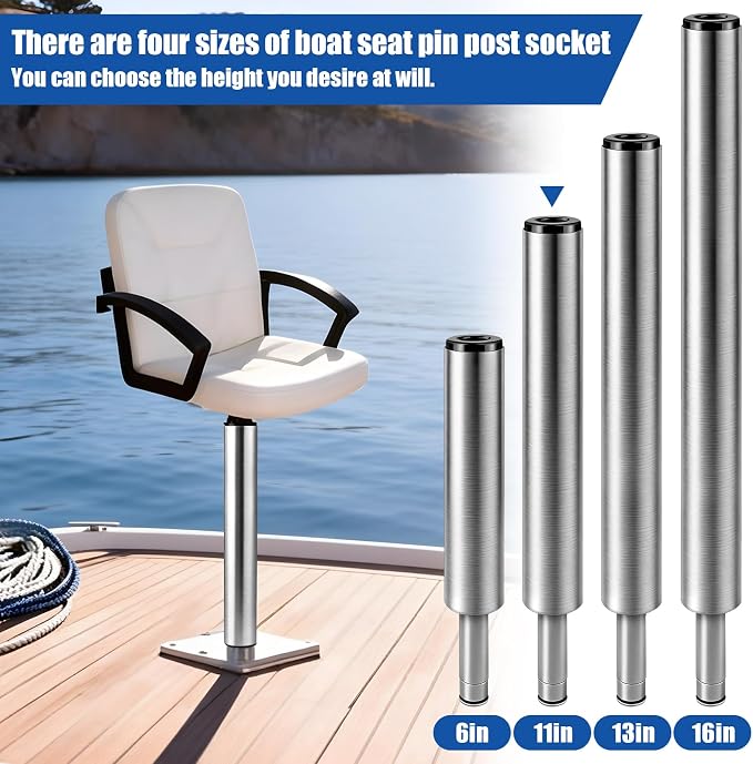 3/4" Boat Seat Pin Post, 1.5-Inch Diameter Marine Aluminum Alloy Pedestal Base - Image 6