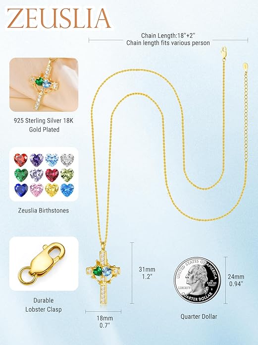 Valentine's Day Gifts for Wife 925 Sterling Silver Double Birthstone Pendant Necklaces I Love You for Always and Forever Necklace Anniversary Birthday Gifts for Wife Girlfriend Mom Her