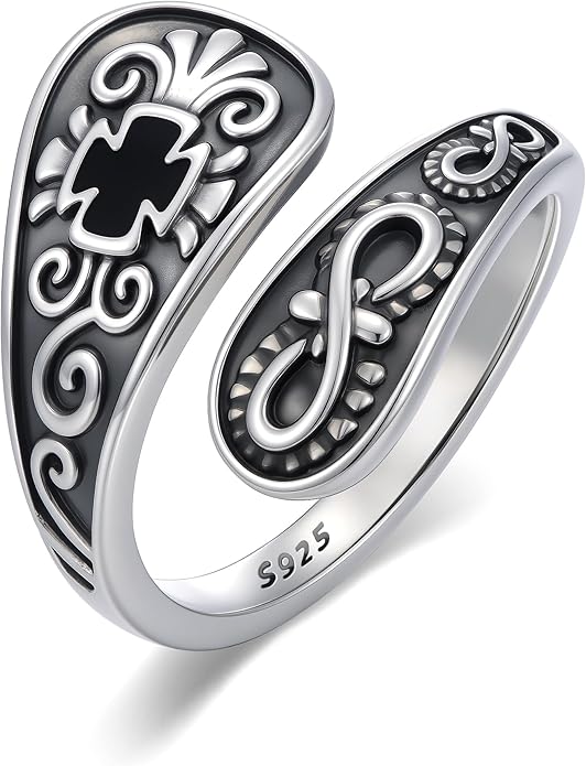 Spoon Rings for Women 925 Sterling Silver Sunflower Adjustable Thumb Spoon Rings Celtic Knot Promise Engagement Statement Boho Vintage Finger Open Antique Rings Jewelry