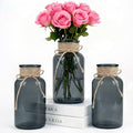 3 Pack Mason Jar Vases for Centerpieces, Wide Mouth Mason Jars by LEYIQU