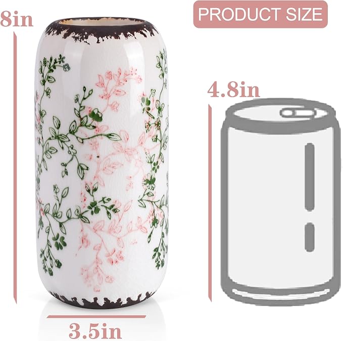 Ceramic Vase for Flowers – Modern Small Ribbed Textured Flower Vase for Home - Image 6