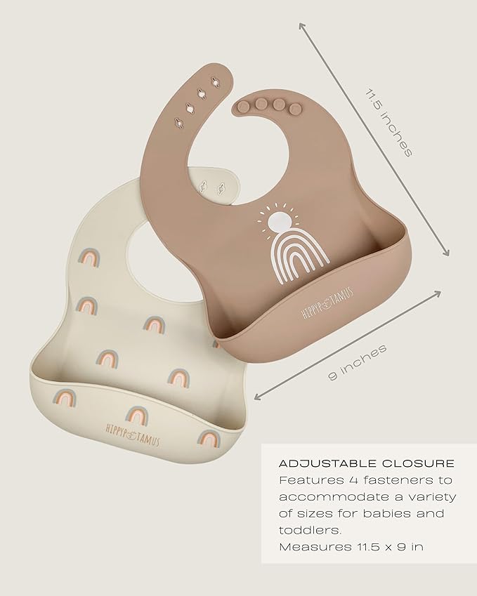 Hippypotamus Silicone Baby Bibs - Soft Waterproof Bibs for Babies & Toddlers