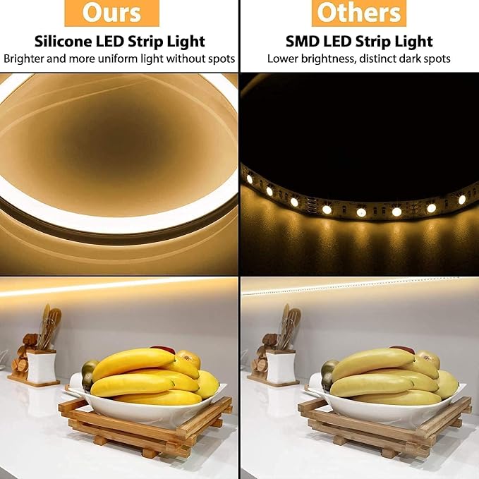 Lamomo LED Neon Lights, 12V Warm White Dimmable LED Strip Lights, 16.4ft/5m - Image 7