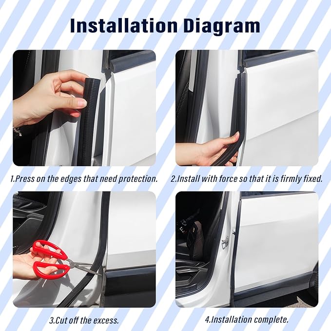 20Ft Car Door Weather Stripping Door Seal Strip, U-Shaped Rubber Edge Trim - Image 7
