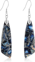 SELOVO Jasper Stone Earrings for Women Trendy Dangle Earrings Fishhook Drop Earrings