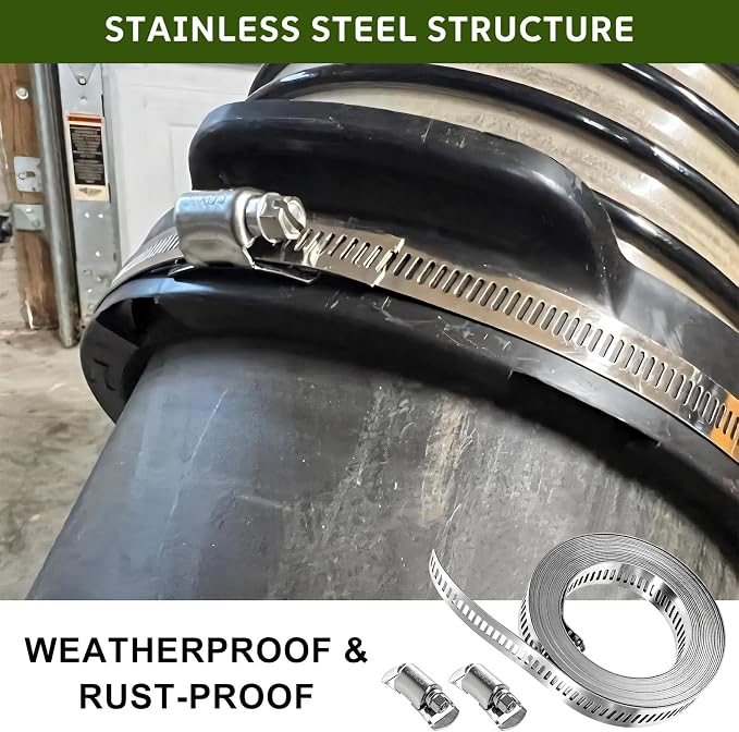 13 PCS Car Hose Clamp Kit, 33 FT 304 Stainless Steel Strap - Image 3
