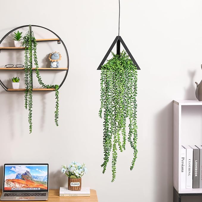 6 Pack Fake Plants Artificial Wall Hanging Succulents Plant | Boho Hanging - Image 4