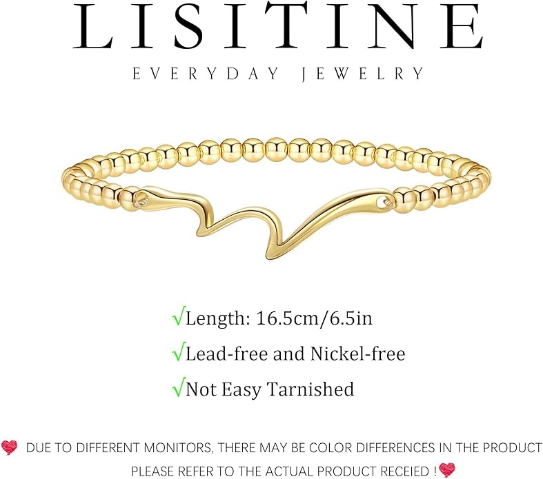 Gold Bracelets for Women 14K Gold Beaded Bracelets Stackable Bracelets for Women Gold Charm Bracelet Non Tarnish Gold Jewelry for Women Trendy