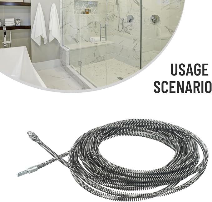 5M Drain Snake Drill, Manganese Steel Pipe Dredging, Flexible Sewer Cleaner - Image 9