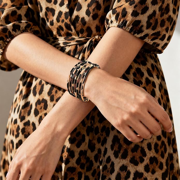 Wrapped Bracelets for Women,Leather Bracelet,Boho Bracelets for Women,Multi-Layer Pearl Crystal Bracelet Bangle Jewelry