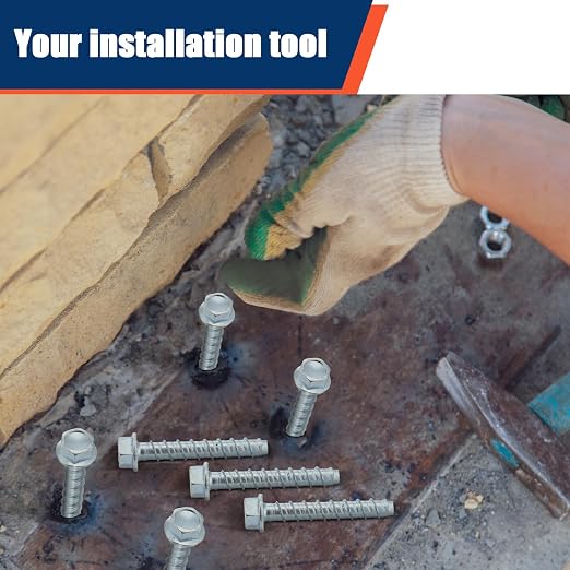 Tandefio 60 Pack 3/8 x 2-1/2" Concrete Anchors and Screw Kits Galvanized | - Image 7