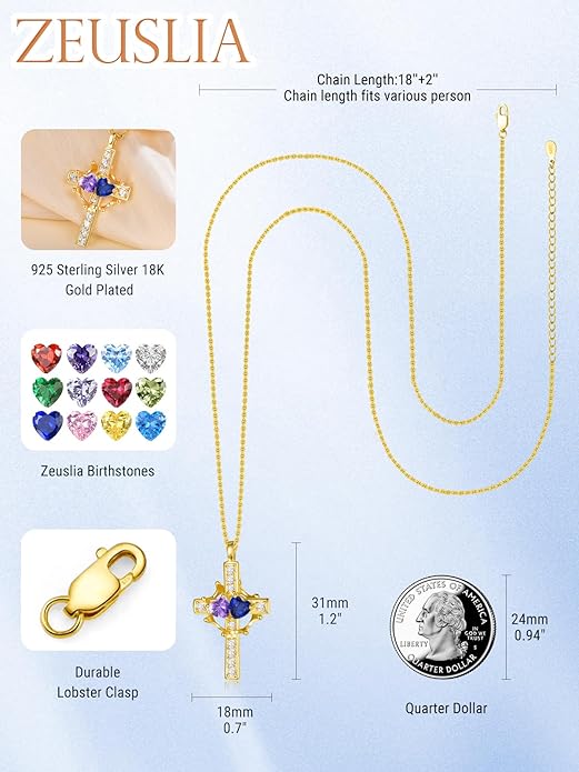 Valentine's Day Gifts for Wife 925 Sterling Silver Double Birthstone Pendant Necklaces I Love You for Always and Forever Necklace Anniversary Birthday Gifts for Wife Girlfriend Mom Her