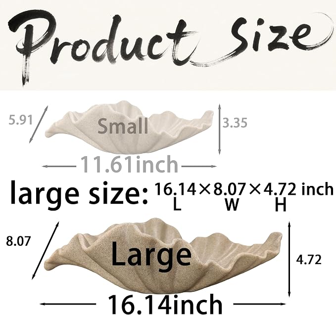 16" Large Decorative Bowl decor, Modern Home Decoration Scallop Bowl, Fashion - Image 3
