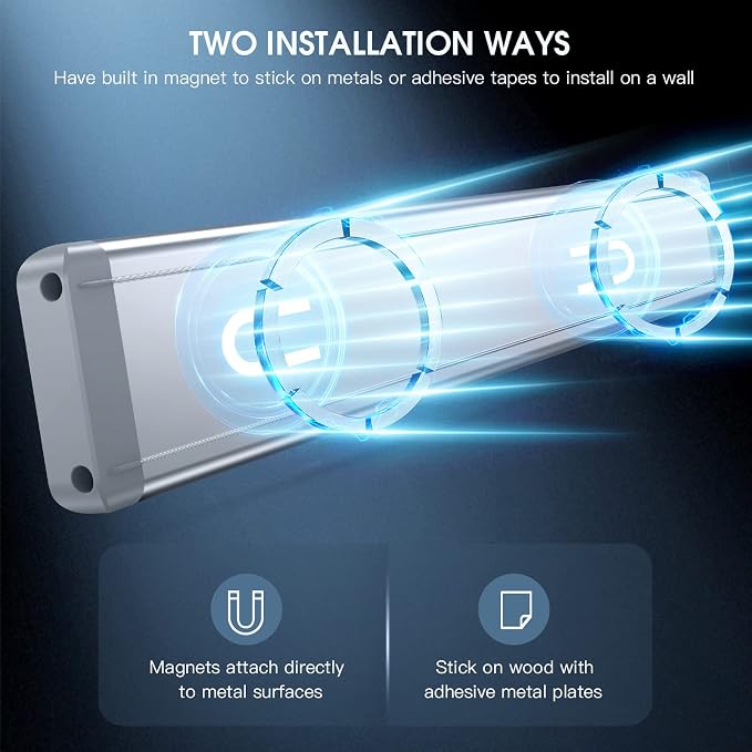 MCGOR 10inch Under Cabinet Lighting, 2 Pack Rechargeable Motion Sensor Light - Image 6