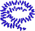 PATIKIL 2 Strands 180-190Pcs Teardrop Crystal Beads, 12x6mm Faceted Teardrop Briolette Horizontal Glass Beads Loose Bead for Bracelet Jewelry Making, Dark Blue