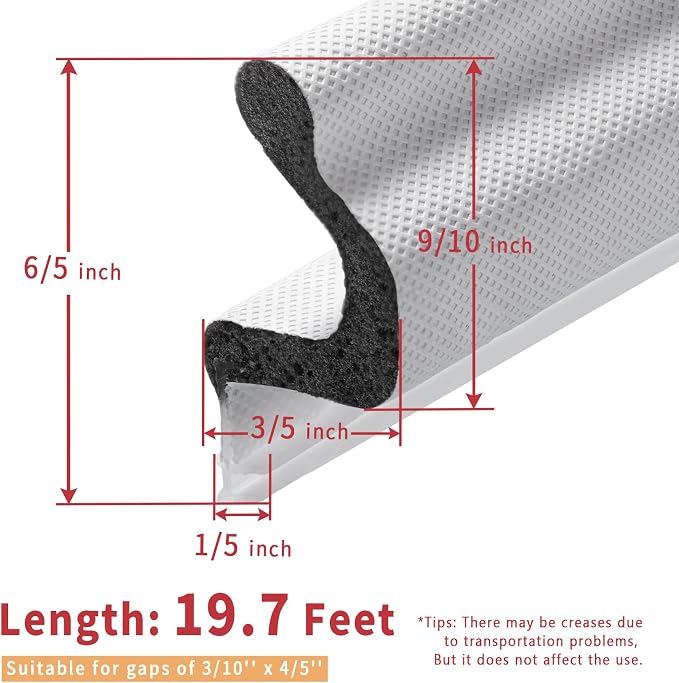 19.7 Feet Long Reach Door Weather Stripping Door Seal Strip, New Upgraded - Image 6
