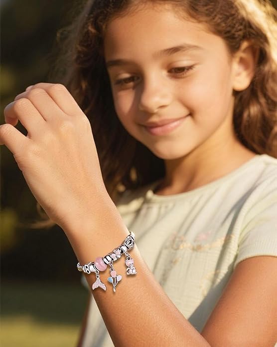 Charm Bracelets for Girls Cute Cartoon Friendship Bracelets Adjustable Bangle Gifts for Girls DIY Jewelry