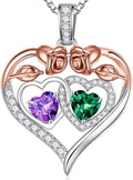 Iefil Valentines Day Gifts for Her - 925 Sterling Silver Rose Heart Necklaces for Women, Anniversary Birthday Gifts for Wife Girlfriend Mom