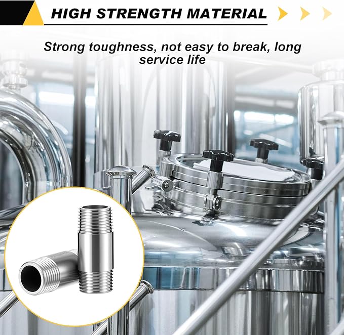 4 Pcs 304 Stainless Steel Pipe Fittings 1/2" NPT x 1/2" NPT Male Threaded 2" - Image 4
