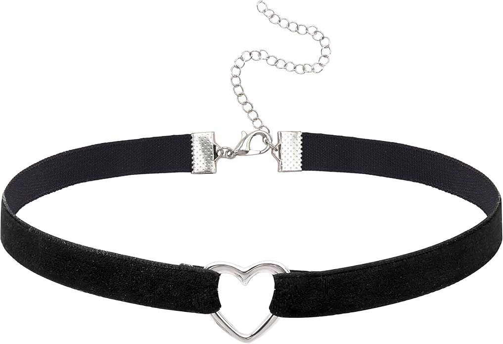 Choker Necklace for Women, Adjustable Goth Punk Black Choker Necklace, Highlights Your Collarbone Area