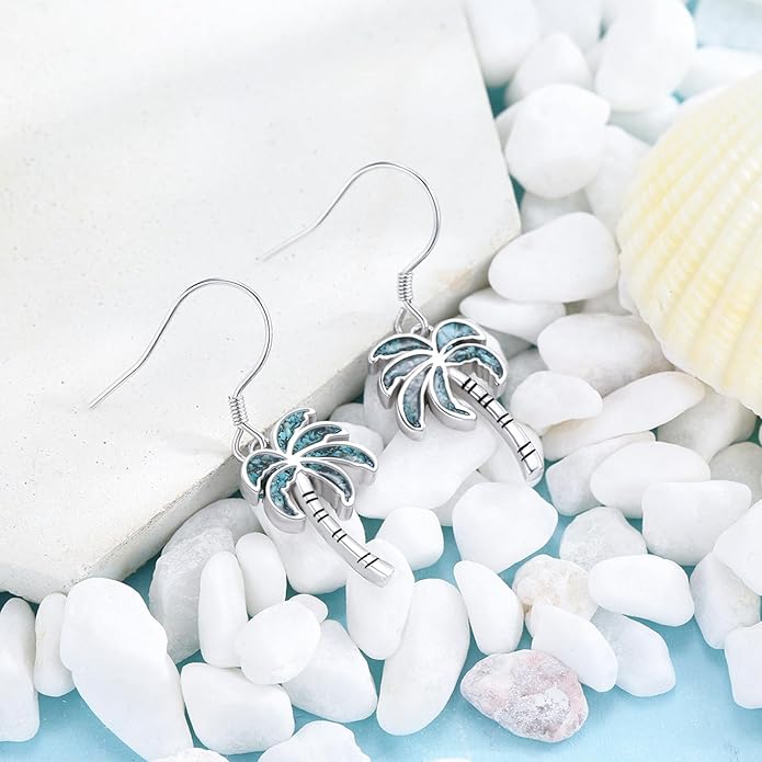 Ocean Earrings 925 Sterling Silver Turquoise Sea Animal Dangle Drop Earrings Beach Themed Jewelry Gifts for Women Girls