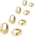 Small Gold Huggie Hoop Earrings Set for Women Men Hypoallergenic 14K Plated Stack Cartilage Earrings, Multiple Piercing Lightweight Mini Thin Cute Dainty Trendy Jewelry Set Christmas Gifts for Women