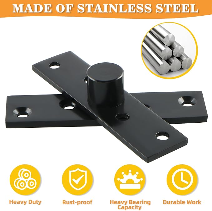 Alise Pivot Hinges for Door, Heavy Duty Stainless Steel Pivot Hinge - Image 4