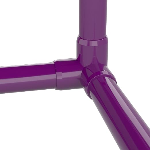 1” 3-Way Elbow Furniture Grade PVC Fitting in Purple, Made in USA, UV-Resistant - Image 8