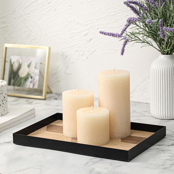 3x4 Inch Ivory Pillar Candles Set of 3 - Image 2