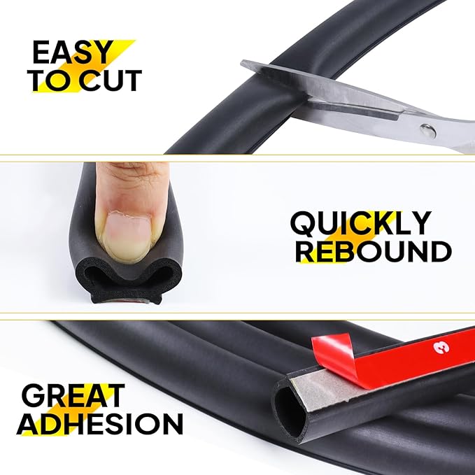 D-Shape Weather Stripping 3/8"×1/4" Heavy Duty Seal Strip 48FT | D-Shape Rubber - Image 4