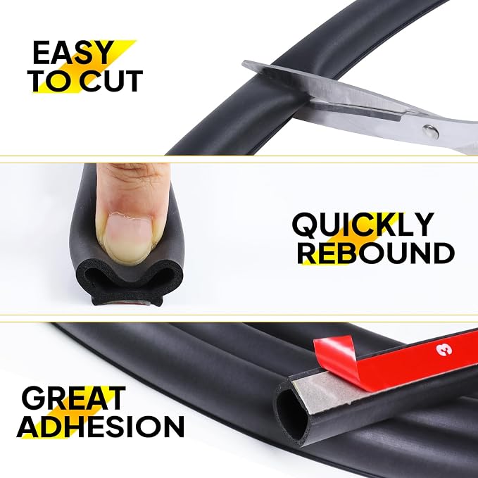 D-Shape Weather Stripping 3/8"×1/4" Heavy Duty Seal Strip 10FT | D-Shape Rubber - Image 4