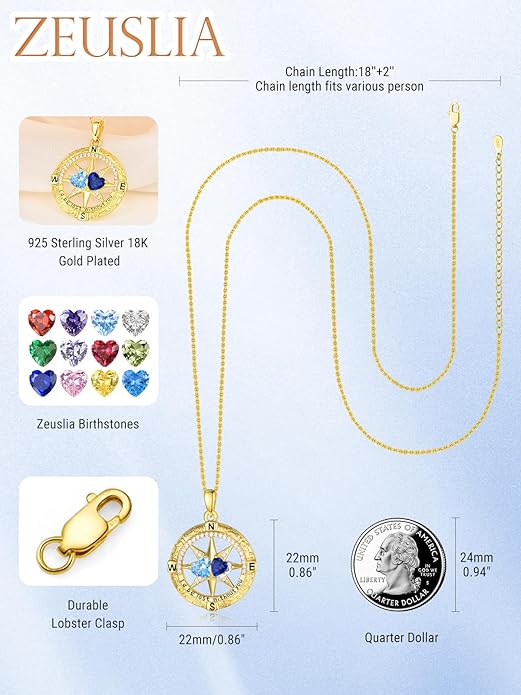 Valentine's Day Gifts for Wife 925 Sterling Silver Double Birthstone Pendant Necklaces I Love You for Always and Forever Necklace Anniversary Birthday Gifts for Wife Girlfriend Mom Her