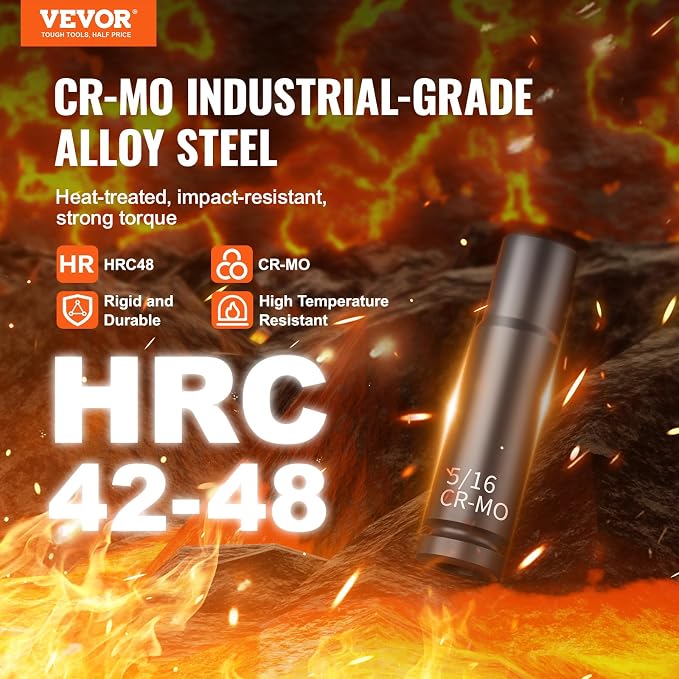 VEVOR Drive Impact Socket Set 1/4" - Image 2